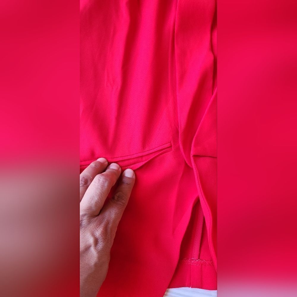Lulu's Miss Punctuality Red Lightweight Blazer Size Medium - Picture 5 of 11